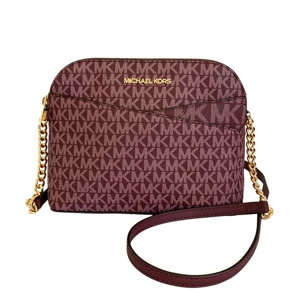 Michael Kors Jet Set Burgundy/Purple Crossbody Bag Coated canvas - Picture 1 of 12